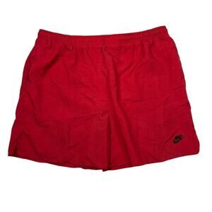Nike VTG 90s Swim Trunks Built In Liner 5.5" Inseam FLAW Red Mens Large